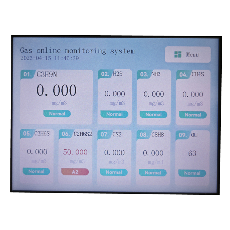 GT-3280-OU恶臭气体在线监测系统界面显示