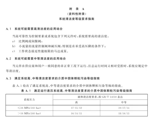 GB/T 25133《液压系统 总成管路冲洗方法》系统清洁度等级要求指南