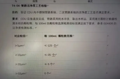 液冷CDU管路清洁度要求
