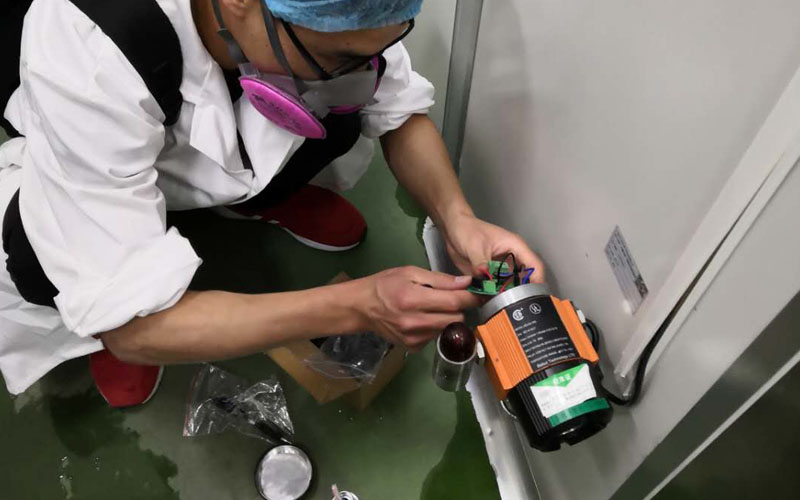 某制药企业AS525-CL2氯气检测报警器安装现场